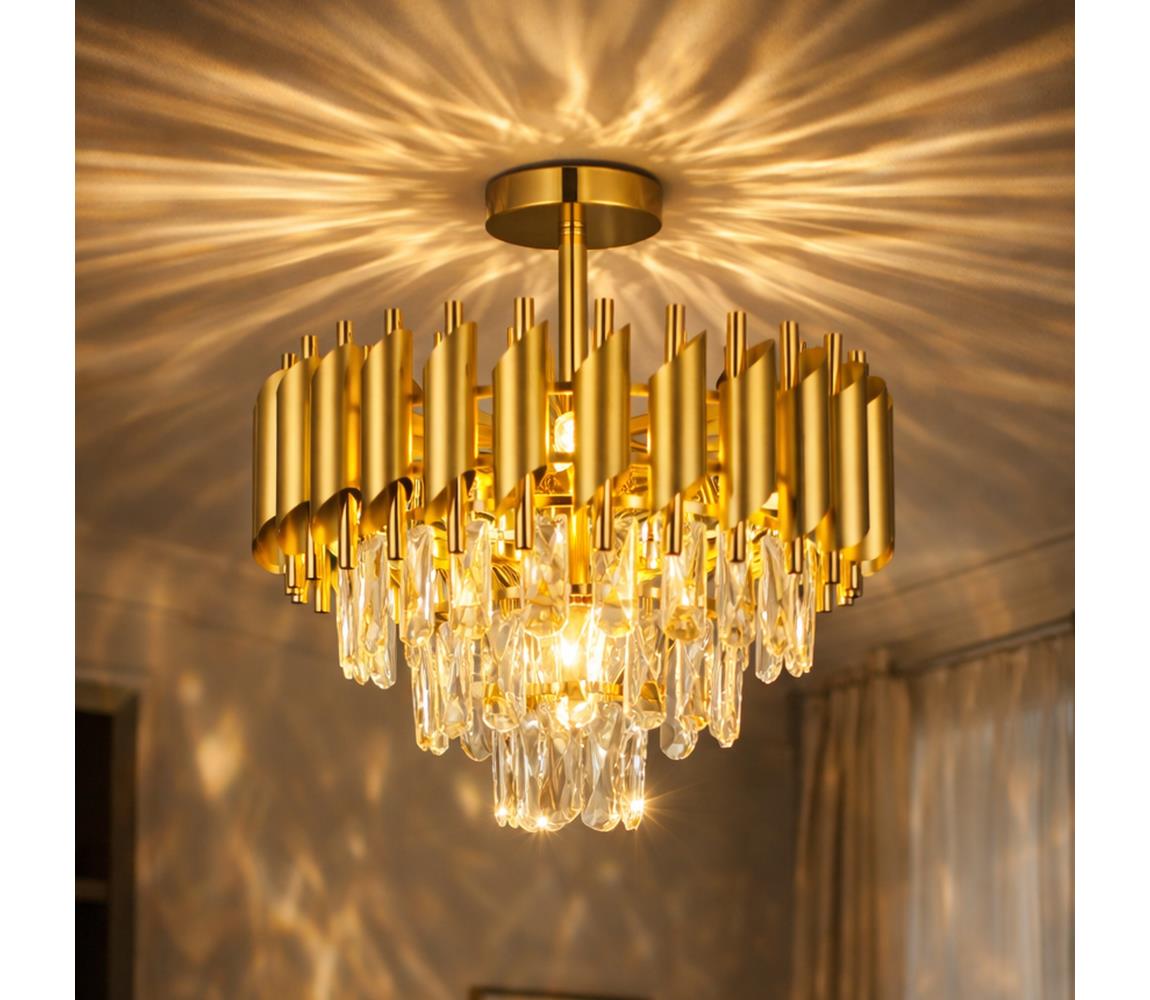 Brilagi Prisadený luster ECLIPSE 5xE14/10W/230V pr. 38 cm zlatý BG72454