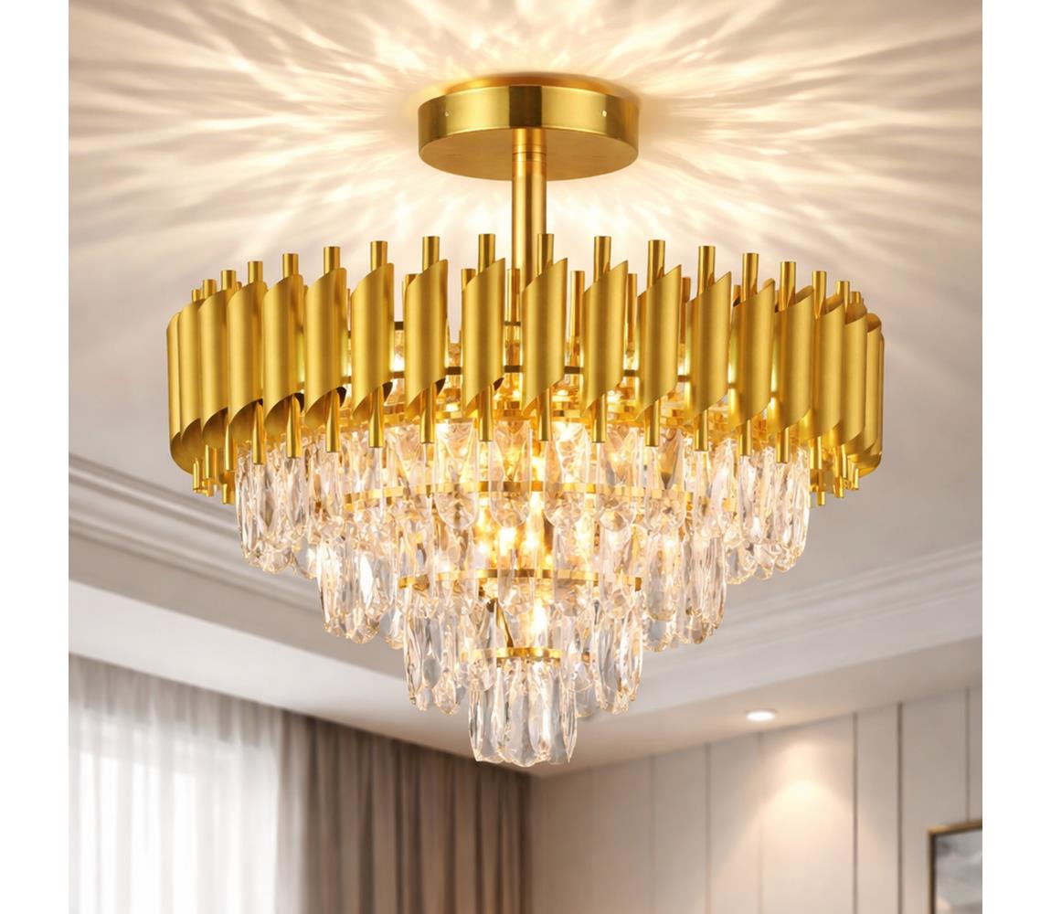 Brilagi Prisadený luster ECLIPSE 7xE14/10W/230V pr. 48 cm zlatý BG72457