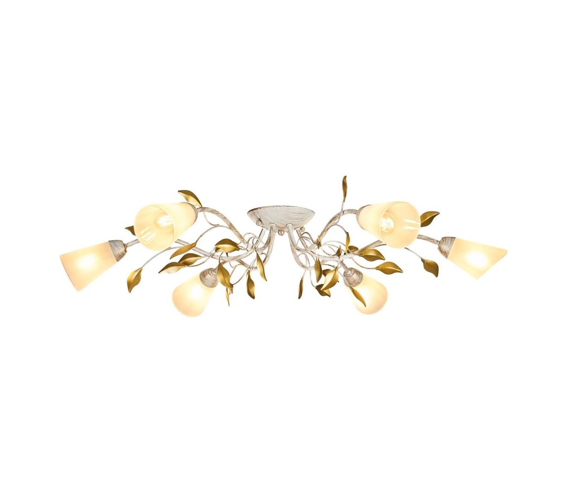 Brilagi Prisadený luster FLORA 6xE14/60W/230V zlatá/krémová/patina BG71308