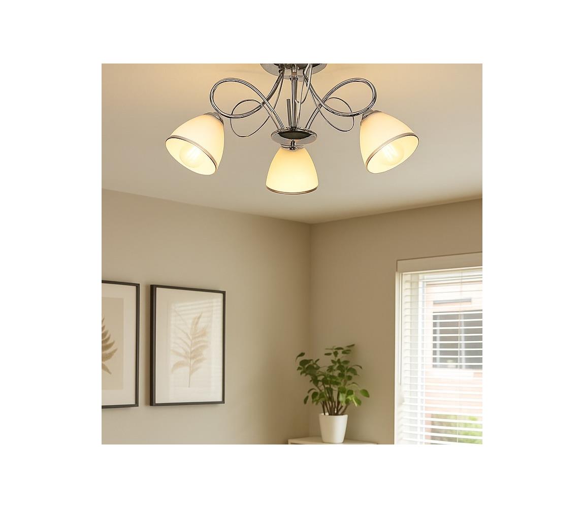 Brilagi Prisadený luster FRED, 3×E27/60W/230V, priemer 59 cm, lesklý chróm 63036
