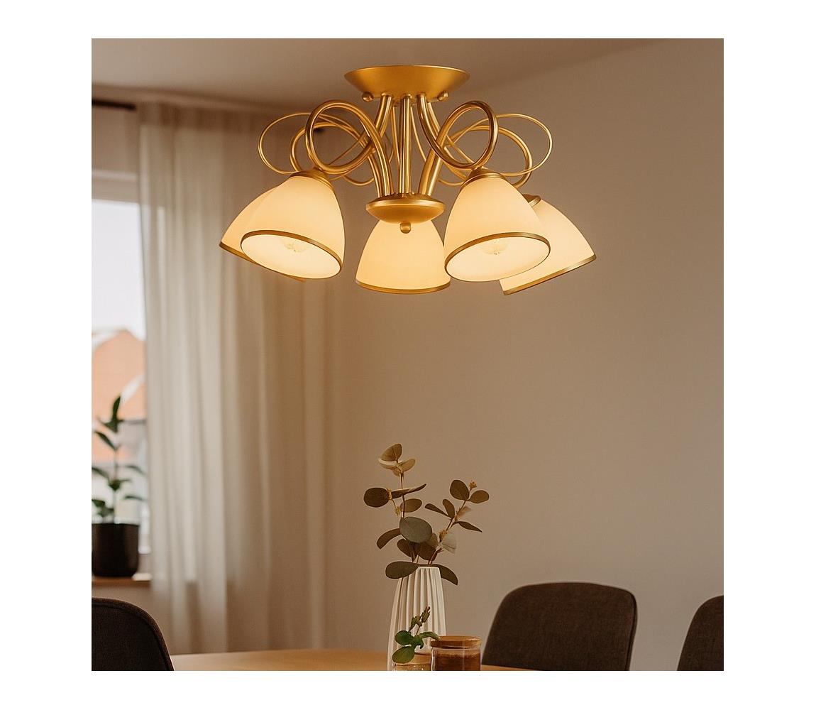 Brilagi Prisadený luster FRED 5xE27/60W/230V pr. 59 cm zlatý 63040