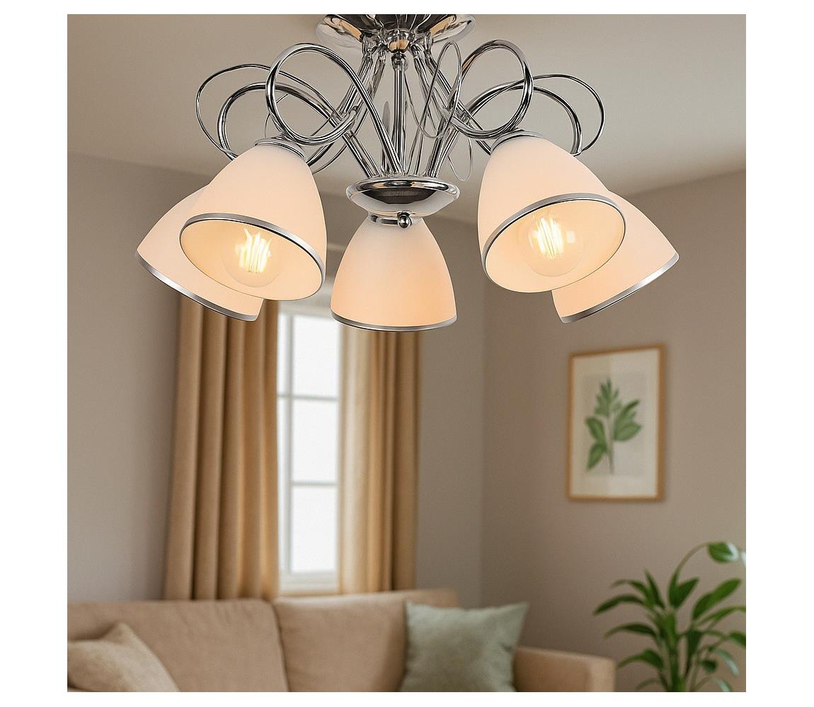 Brilagi Prisadený luster FRED 5xE27/60W/230V, priemer 59 cm, lesklý chróm 63037