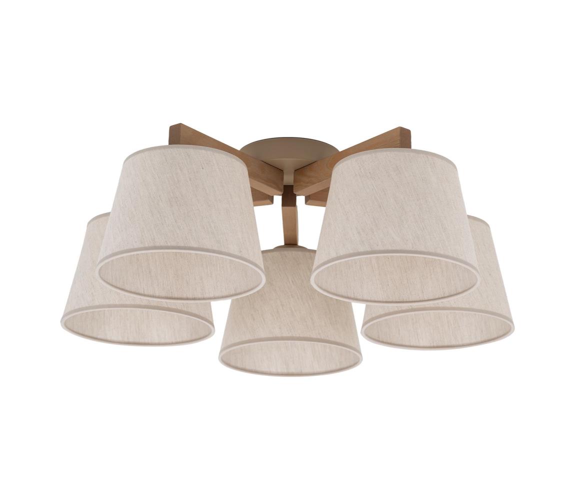 Brilagi Prisadený luster LATTE SABIA 5xE27/60W/230V borovica/krémová 11583