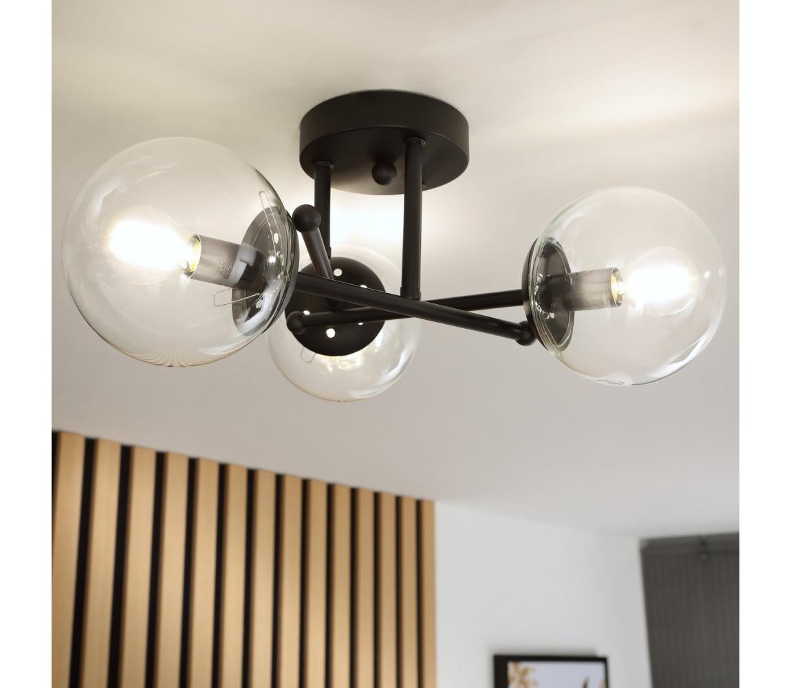 Brilagi Prisadený luster MALIVA 3xE14/15W/230V čierna/číra LM-3.220/CZARNY/TRANSPARENTNY