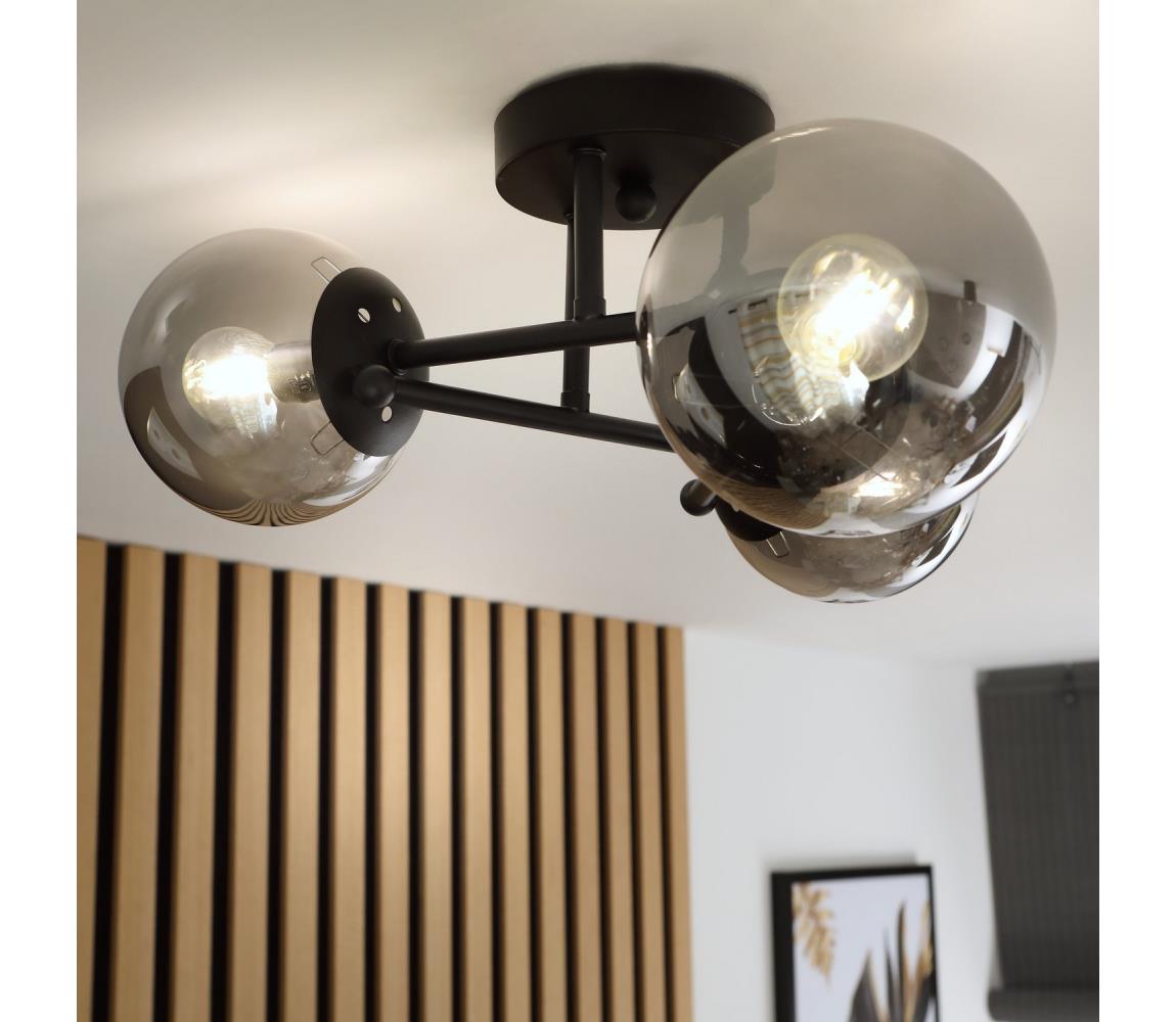 Brilagi Prisadený luster MALIVA 3xE14/15W/230V čierna/dymová LM-3.220/CZARNY/GREY