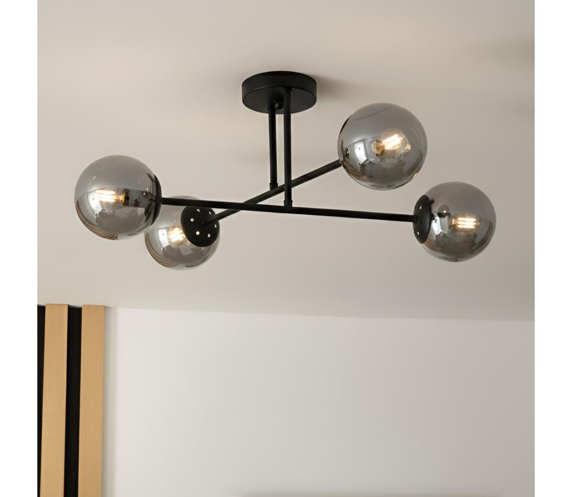Brilagi Prisadený luster MALIVA 4xE14/15W/230V čierny/dymový LM-4.220/CZARNY/GREY