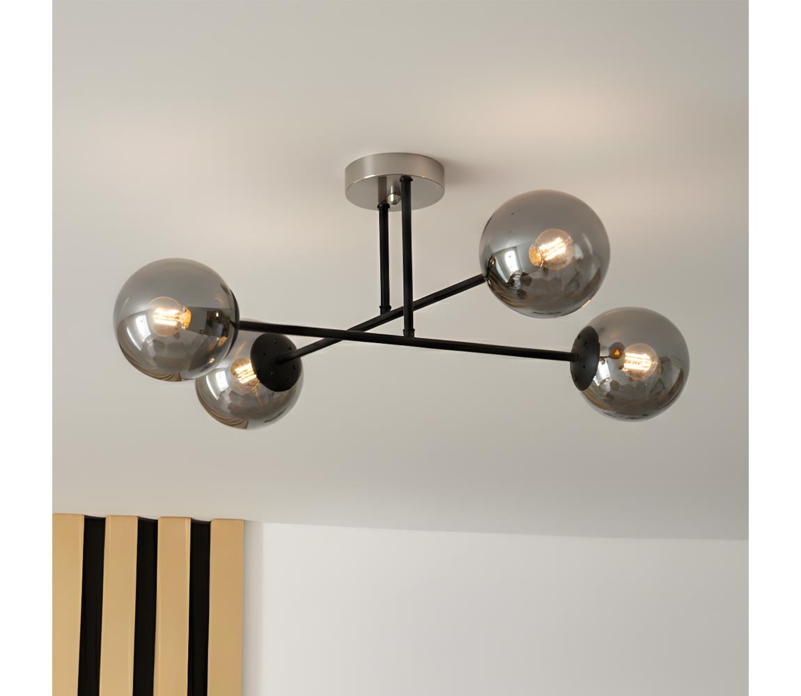 Brilagi Prisadený luster MALIVA 4xE14/15W/230V matný chróm/dymová LM-4.220/SATYNA/NIKIEL