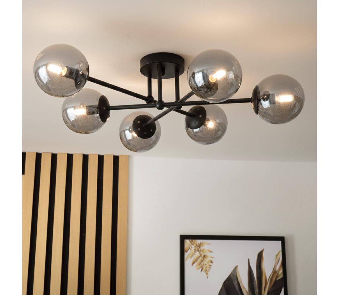 Brilagi Prisadený luster MALIVA 6xE14/15W/230V čierna/dymová LM-6.220/CZARNY/GREY