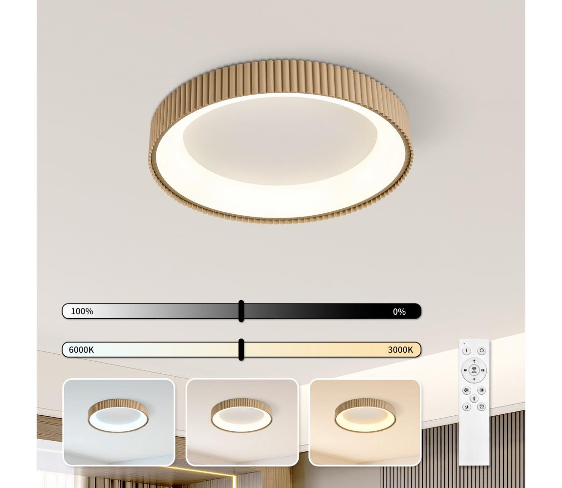 Brilagi Stmievateľné LED stropné svietidlo FALCON MODERN LED/30W/230V 40 cm béžové + diaľkové ovládanie BRI500