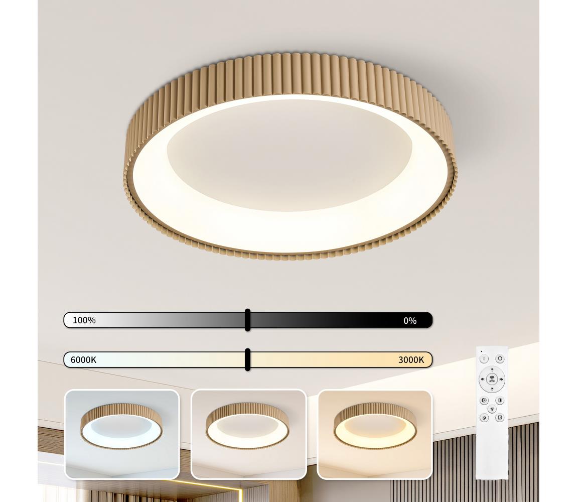 Brilagi Stmievateľné LED stropné svietidlo FALCON MODERN LED/54W/230V 60 cm béžové + diaľkové ovládanie BRI502