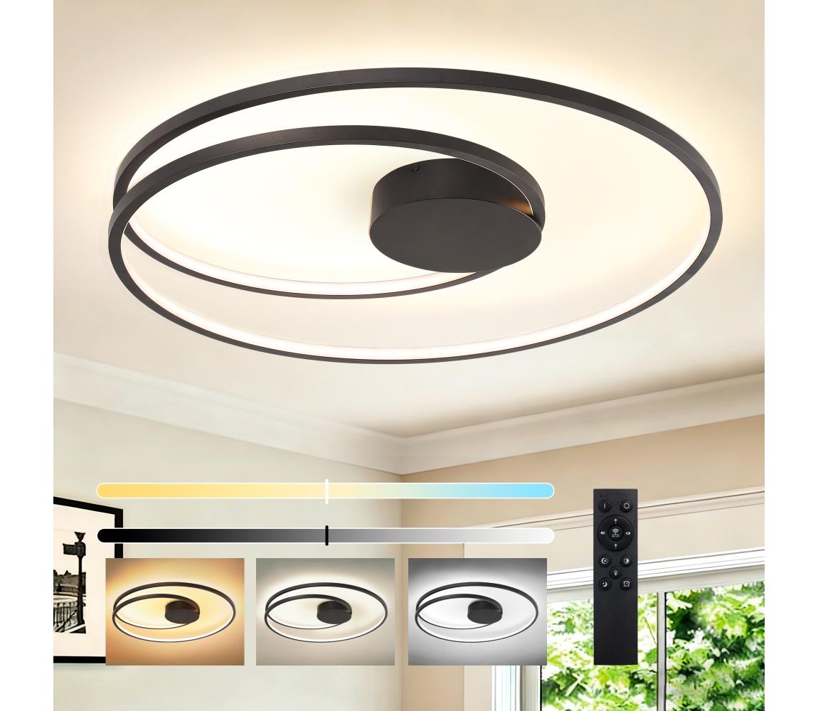 Brilagi Stmievateľné LED stropné svietidlo TWISTER LED/105W/230V Ø100 cm čierne + DO BRI492