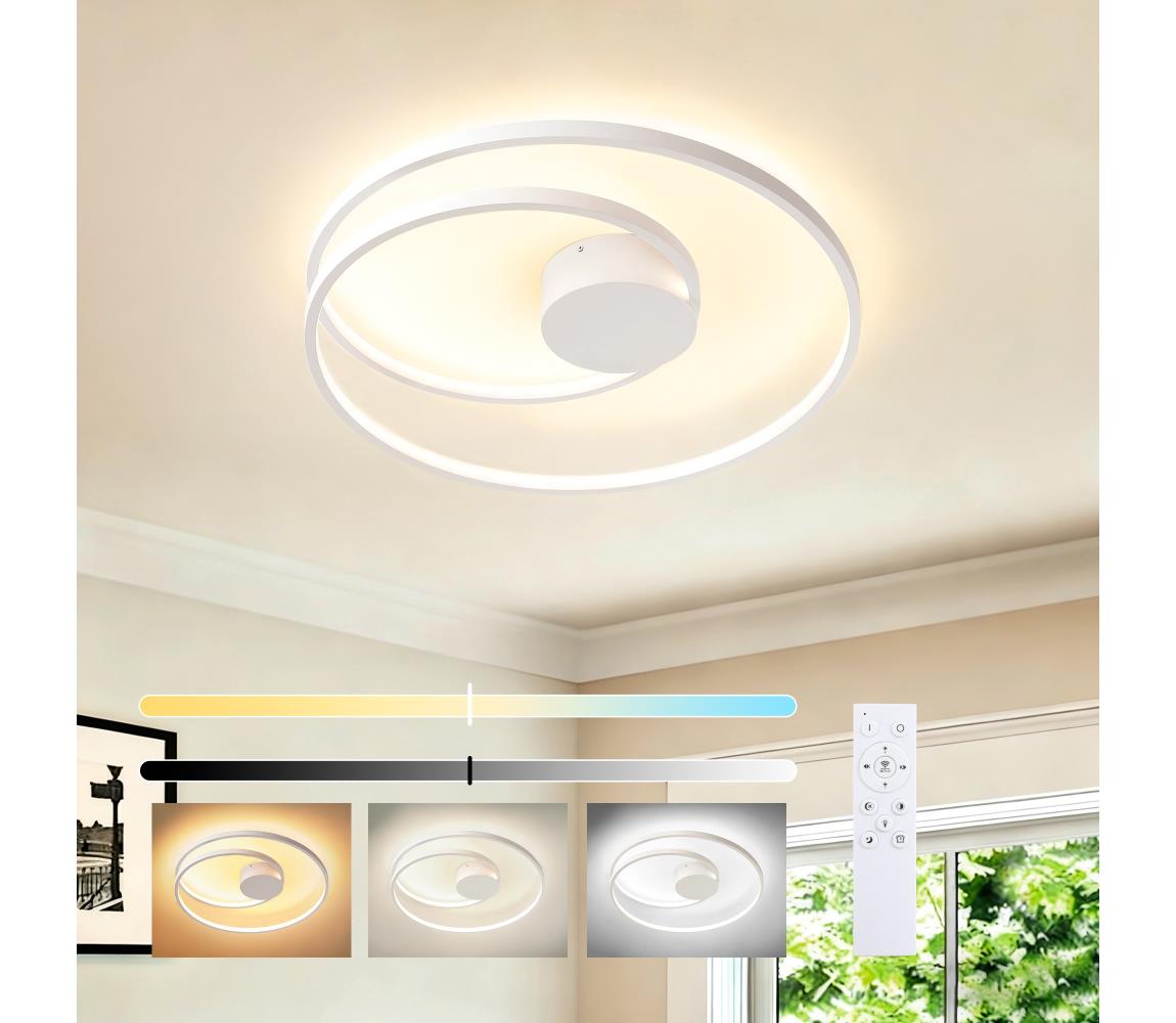 Brilagi Stmievateľné stropné svietidlo TWISTER LED/48W/230V priemer 50 cm biele + DO BRI489