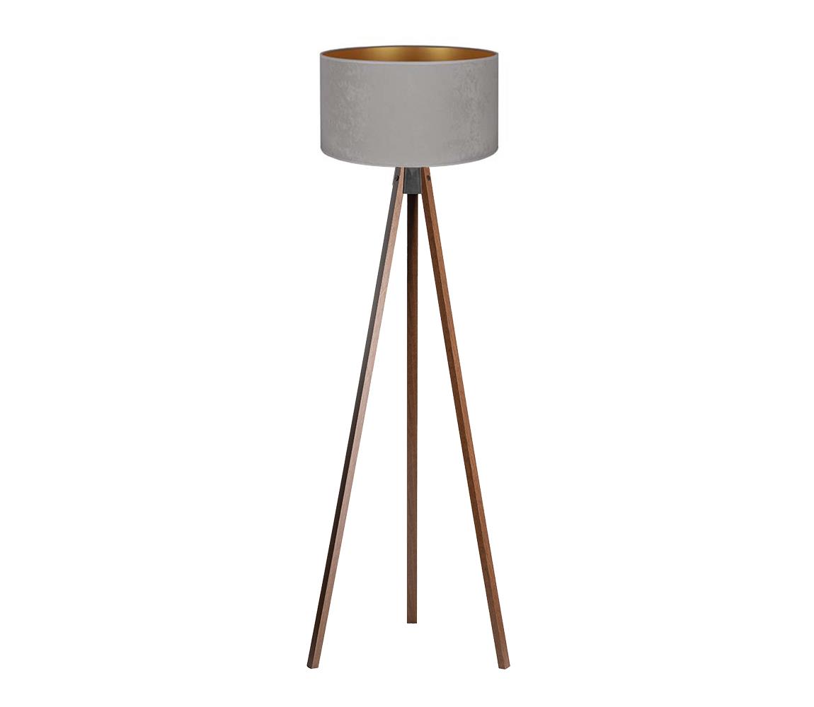 Brilagi Stojacia lampa VELVET 1xE27/60W/230V wenge/šedá AS0462+DU82498
