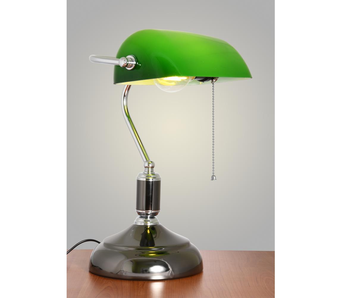 Brilagi Stolná lampa BANK OFFICE 1xE27/60W/230V čierna/strieborná/zelená