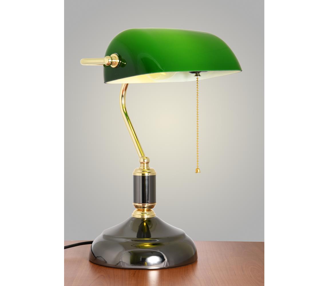 Brilagi Stolná lampa BANK OFFICE 1xE27/60W/230V čierna/zlatá/zelená
