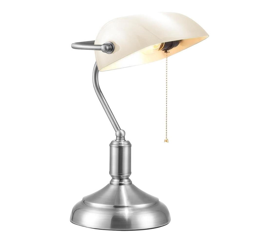 Brilagi Stolná lampa BANK OFFICE 1xE27/60W/230V lesklý chróm/biela