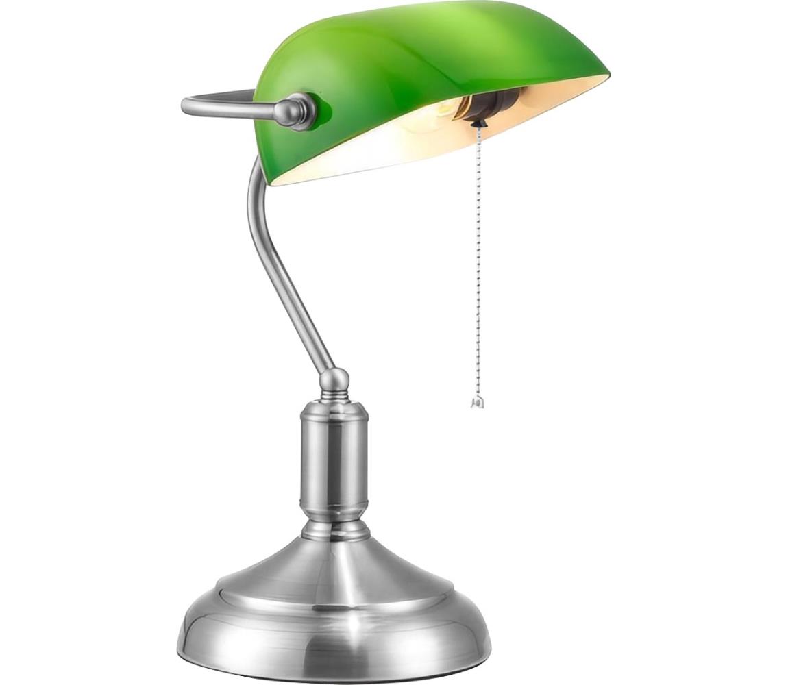 Brilagi Stolná lampa BANK OFFICE 1xE27/60W/230V lesklý chróm/zelená