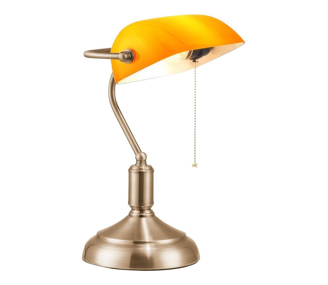 Brilagi Stolná lampa BANK OFFICE 1xE27/60W/230V mosadz/oranžová
