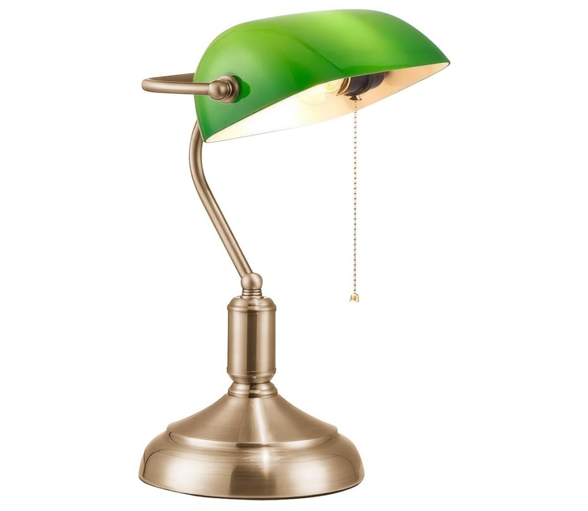 Brilagi Stolná lampa BANK OFFICE 1xE27/60W/230V mosadz/zelená
