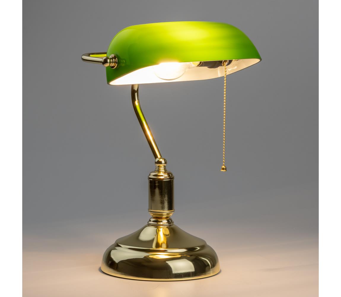 Brilagi Stolná lampa BANK OFFICE 1xE27/60W/230V zlatá/zelená