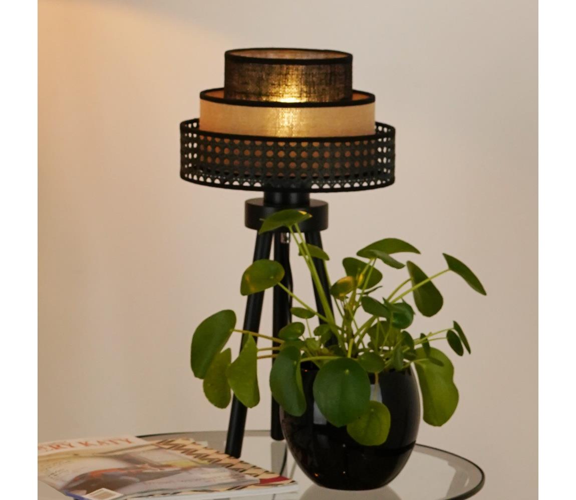 Brilagi Stolná lampa DAKOTA LUNETA 1xE27/15W/230V čierna/ratan