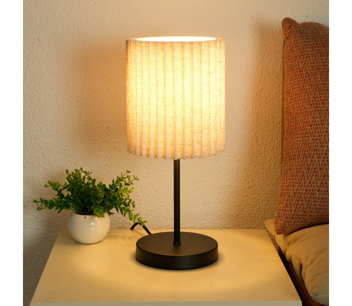 Brilagi Stolná lampa NORDIC WAVE 1xE27/15W/230V ľan/čierna BRI392