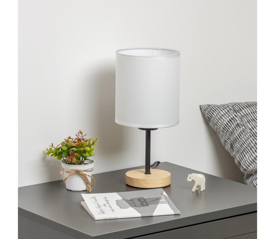 Brilagi Stolná lampa NUBILA WOOD 1xE27/25W/230V dub/biela BG1567+BG1586