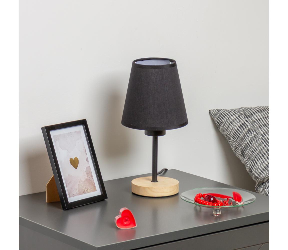 Brilagi Stolná lampa NUBILA WOOD 1xE27/25W/230V dub/čierna BG1567+BG1568