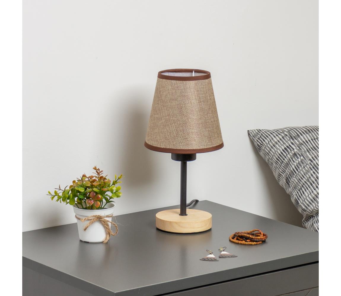 Brilagi Stolná lampa NUBILA WOOD 1xE27/25W/230V dub/hnedá