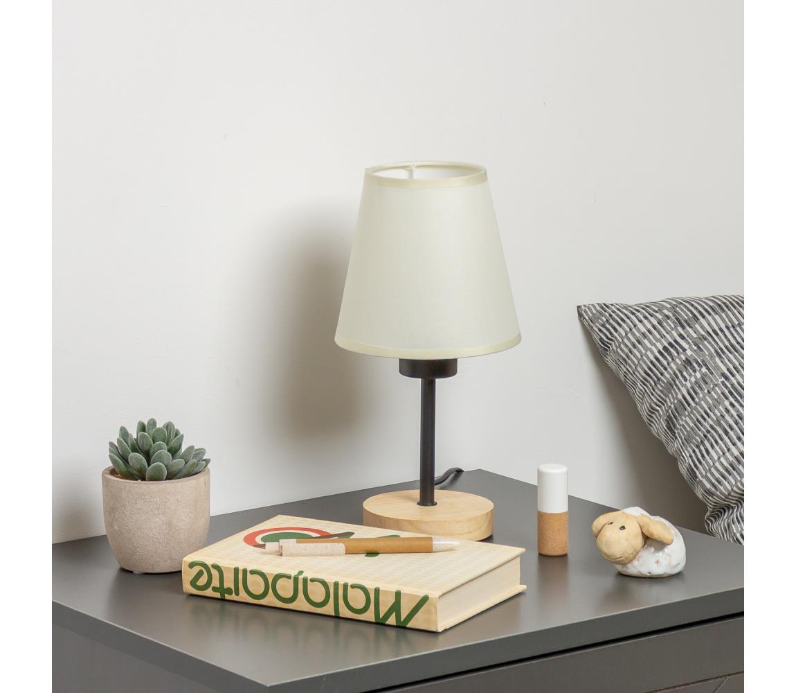 Brilagi Stolná lampa NUBILA WOOD 1xE27/25W/230V dub/krémová BG1567+BG1572