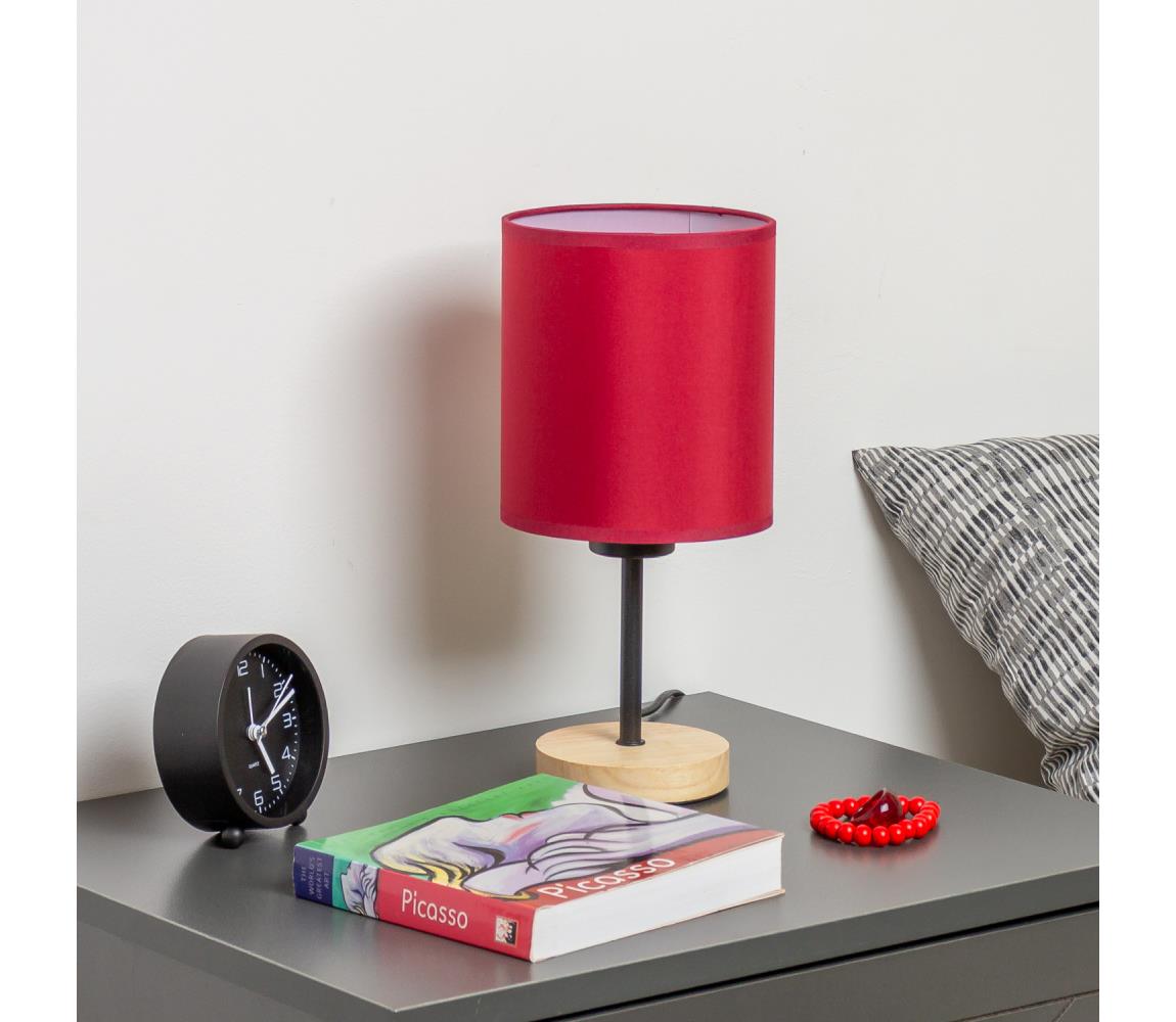 Brilagi Stolná lampa NUBILA WOOD 1xE27/25W/230V dub/pompejská červená