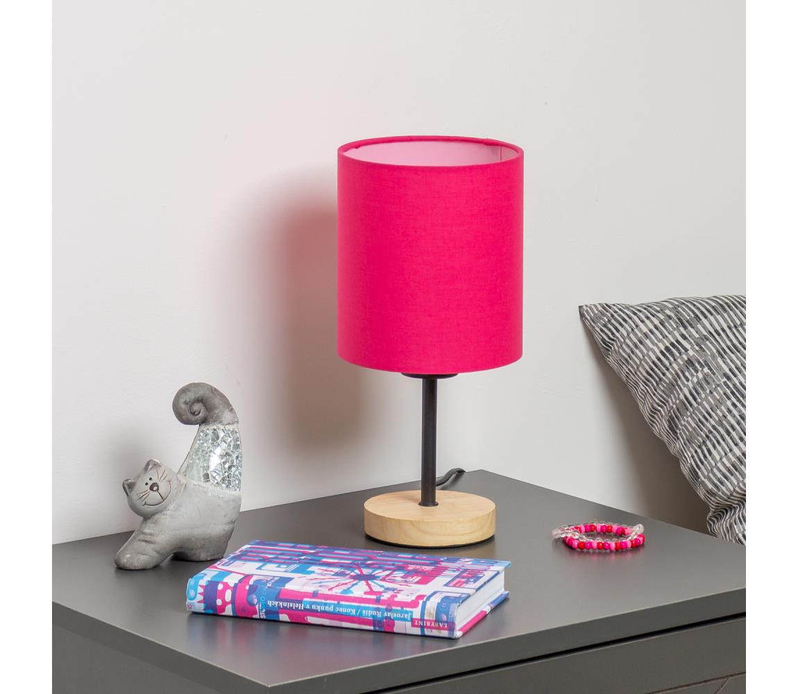 Brilagi Stolná lampa NUBILA WOOD 1xE27/25W/230V dub/ružová
