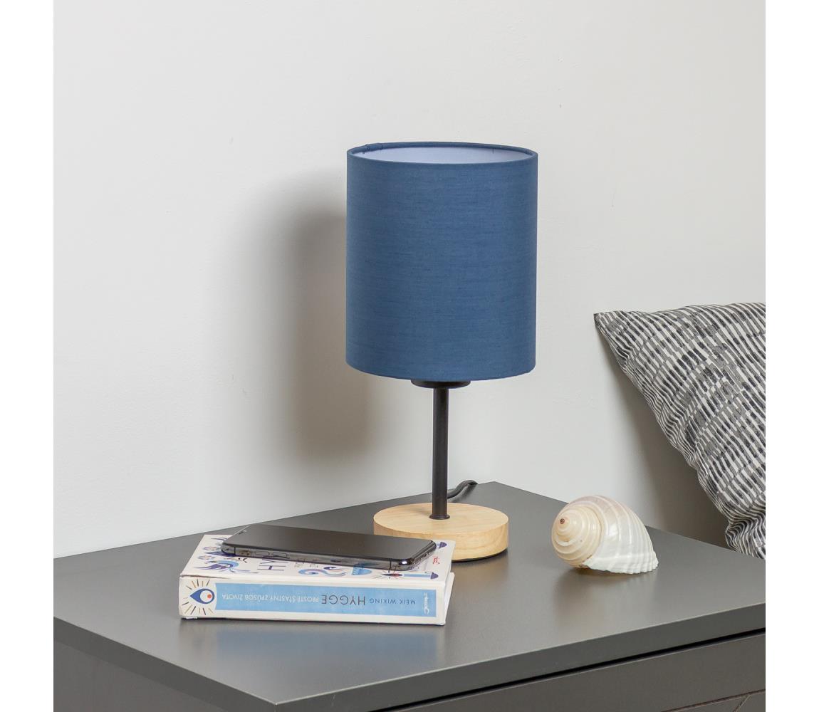 Brilagi Stolná lampa NUBILA WOOD 1xE27/25W/230V dub/tmavomodrá BG1567+BG1575