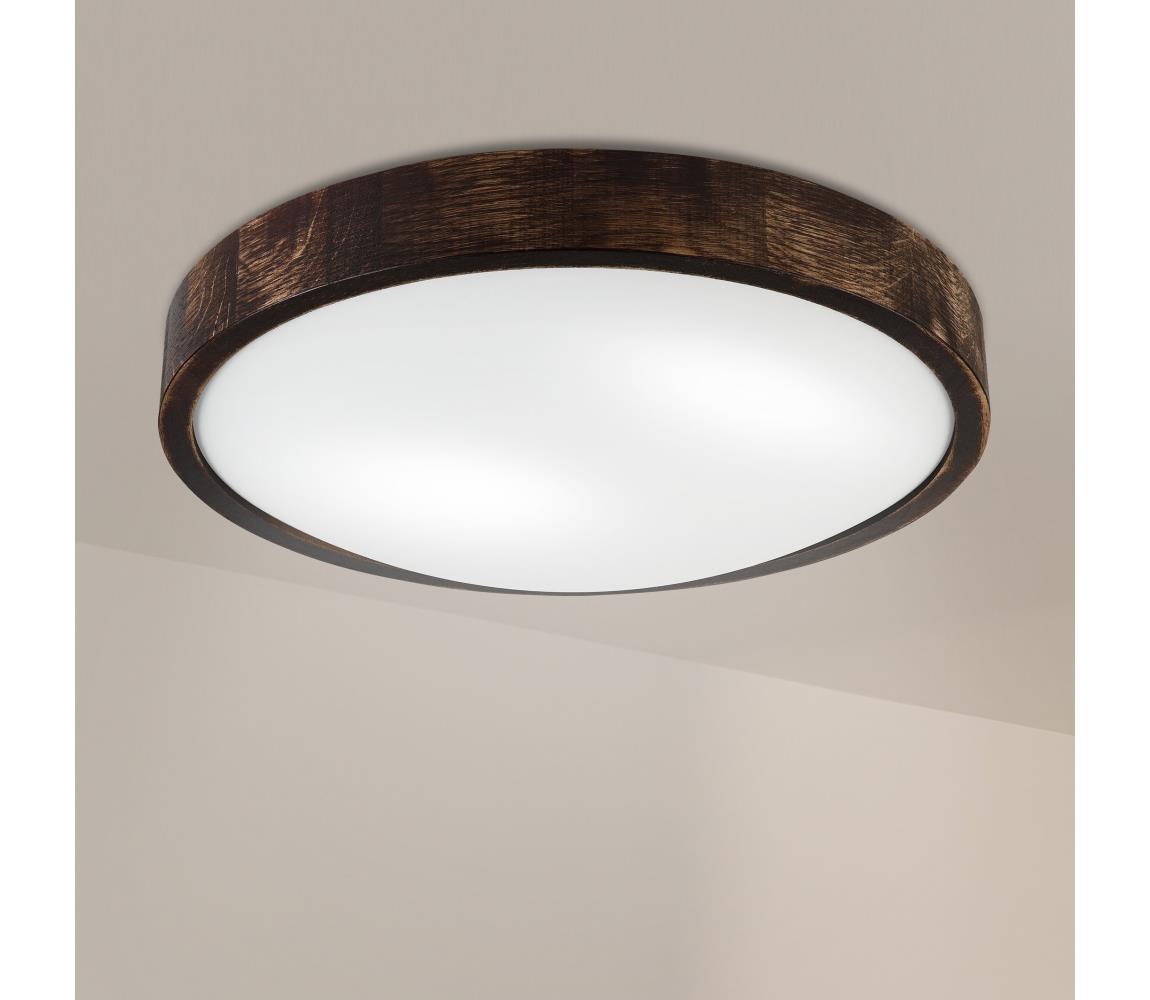 Brilagi Stropné svietidlo CARVALHO SLIM SMOKEY 2xE27/60W/230V dubové pr. 37,5 cm LD.PD-8.2