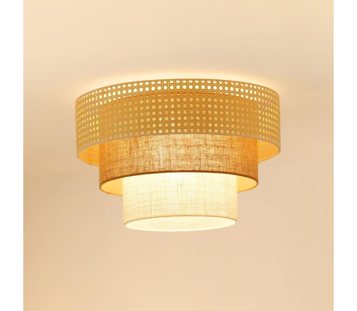 Brilagi Stropné svietidlo CEDAR LUNETA 1xE27/15W/230V pr. 45 ratan/hnedá/krémová