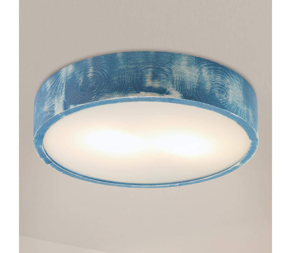 Brilagi Stropné svietidlo PINO 2xE27/15W/230V borovica/modrá priemer 37,5 cm LD-PD-6.2