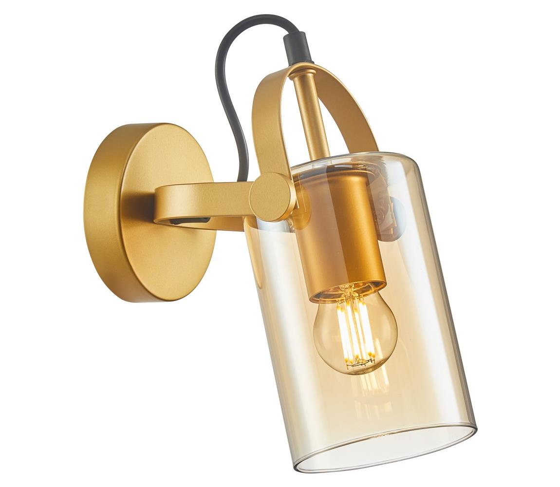 Donoci 32453-1 GD+AMB -Nástenné bodové svietidlo NANESMA 1xE27/40W/230V zlatá