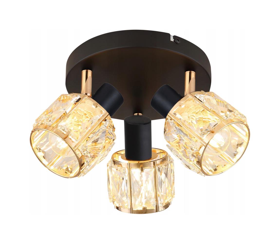 Donoci Bodové svietidlo DUBAI 3xE14/40W/230V pr. 36 cm čierna/zlatá