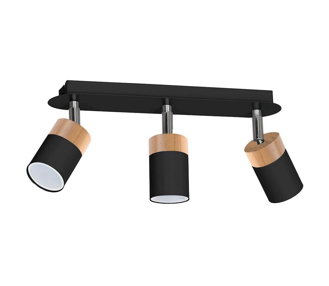 Donoci Bodové svietidlo JOKER BLACK WOOD 3xGU10/8W/230V