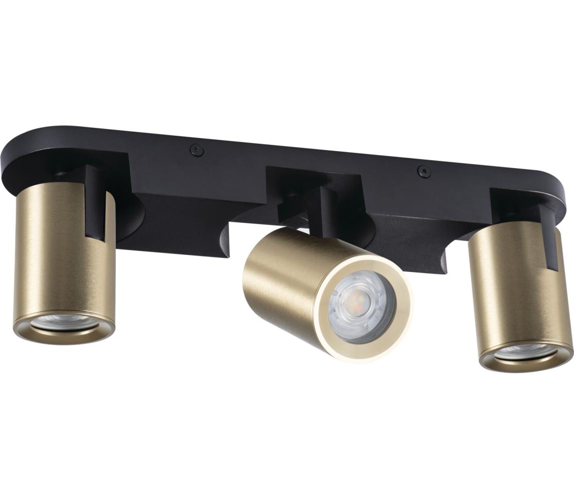 Donoci Bodové svietidlo LAURIN 3xGU10/10W/230V mosadz/čierna