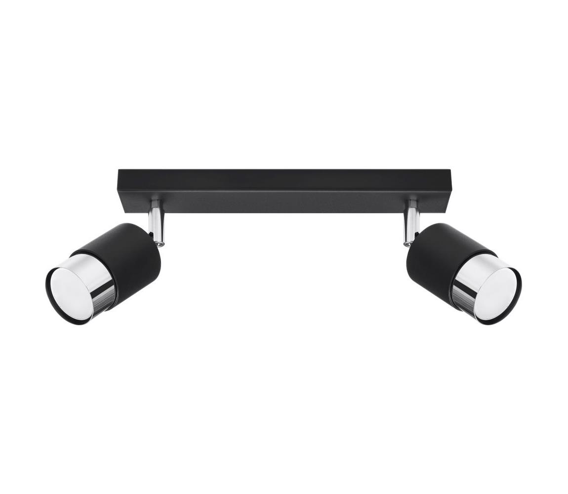 Donoci Bodové svietidlo NERO 2xGU10/40W/230V čierna/lesklý chróm