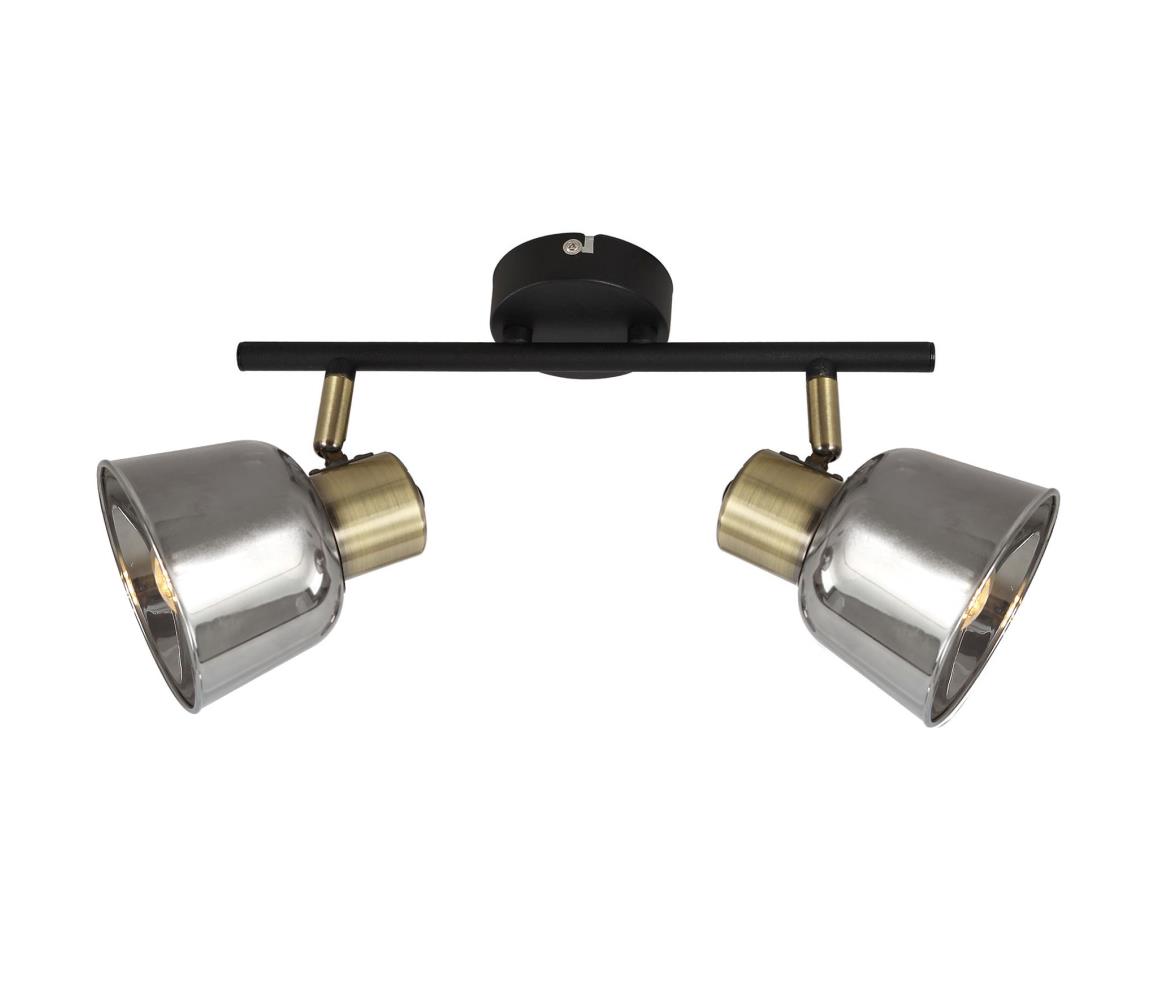 Donoci Bodové svietidlo SMOKY 2xE14/9W/230V čierna/mosadz/šedá