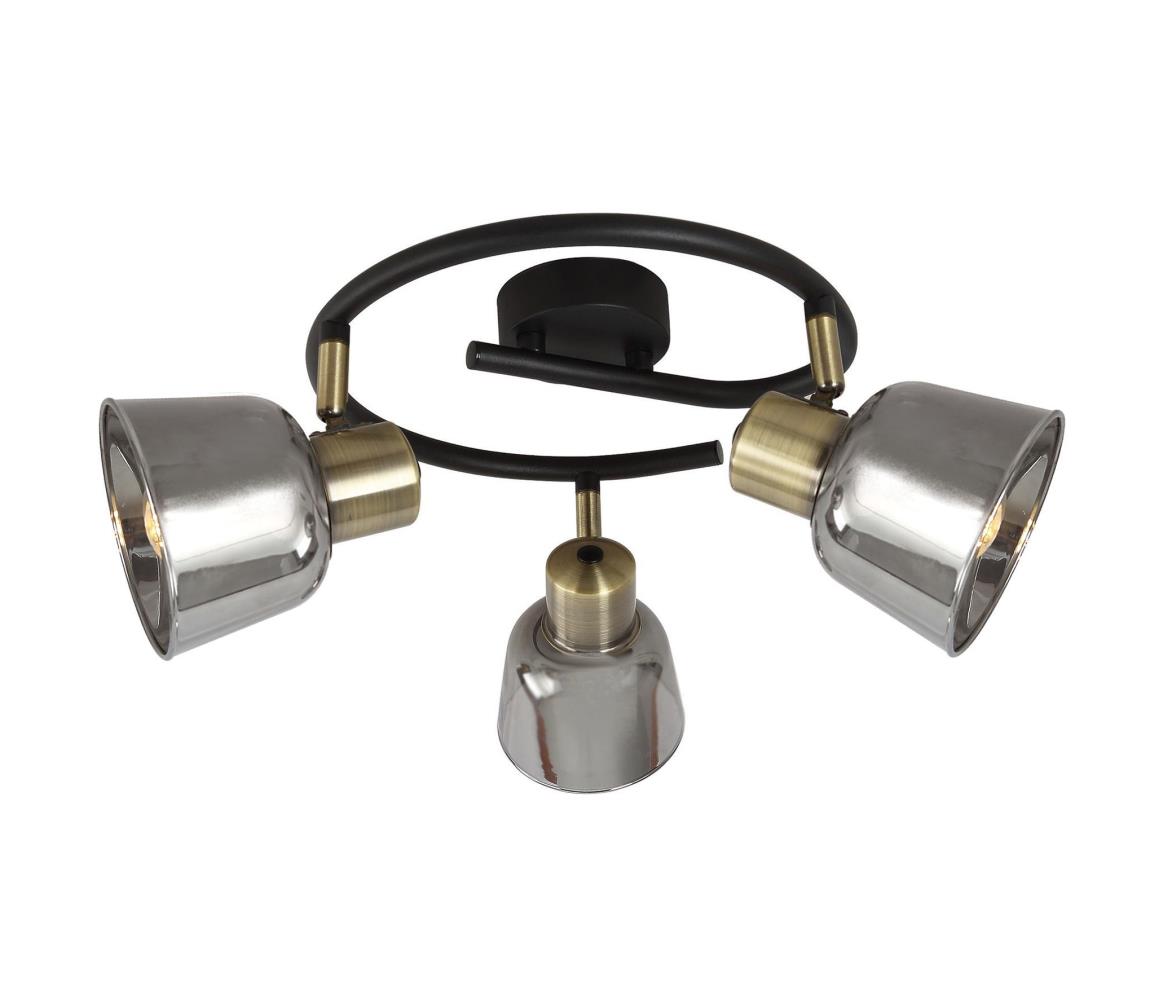 Donoci Bodové svietidlo SMOKY 3xE14/9W/230V čierna/mosadz/šedá