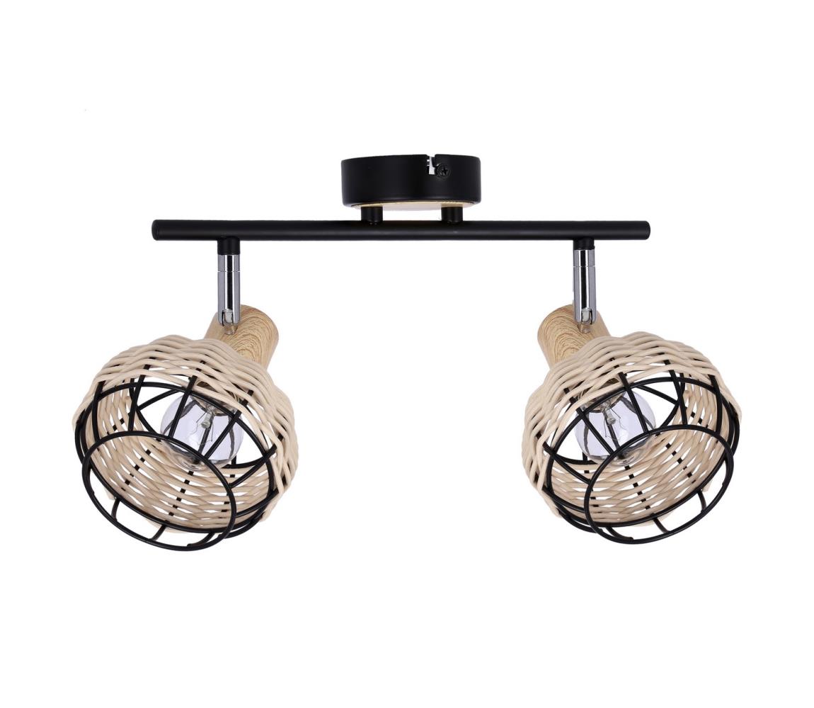 Donoci Bodové svietidlo TAJGA 2xE14/40W/230V ratan/čierna