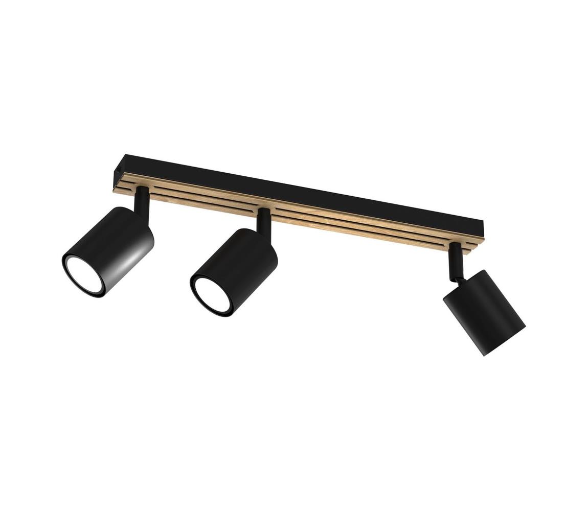 Donoci Bodové svietidlo TERRA 3xGU10/8W/230V čierna/dub 9958