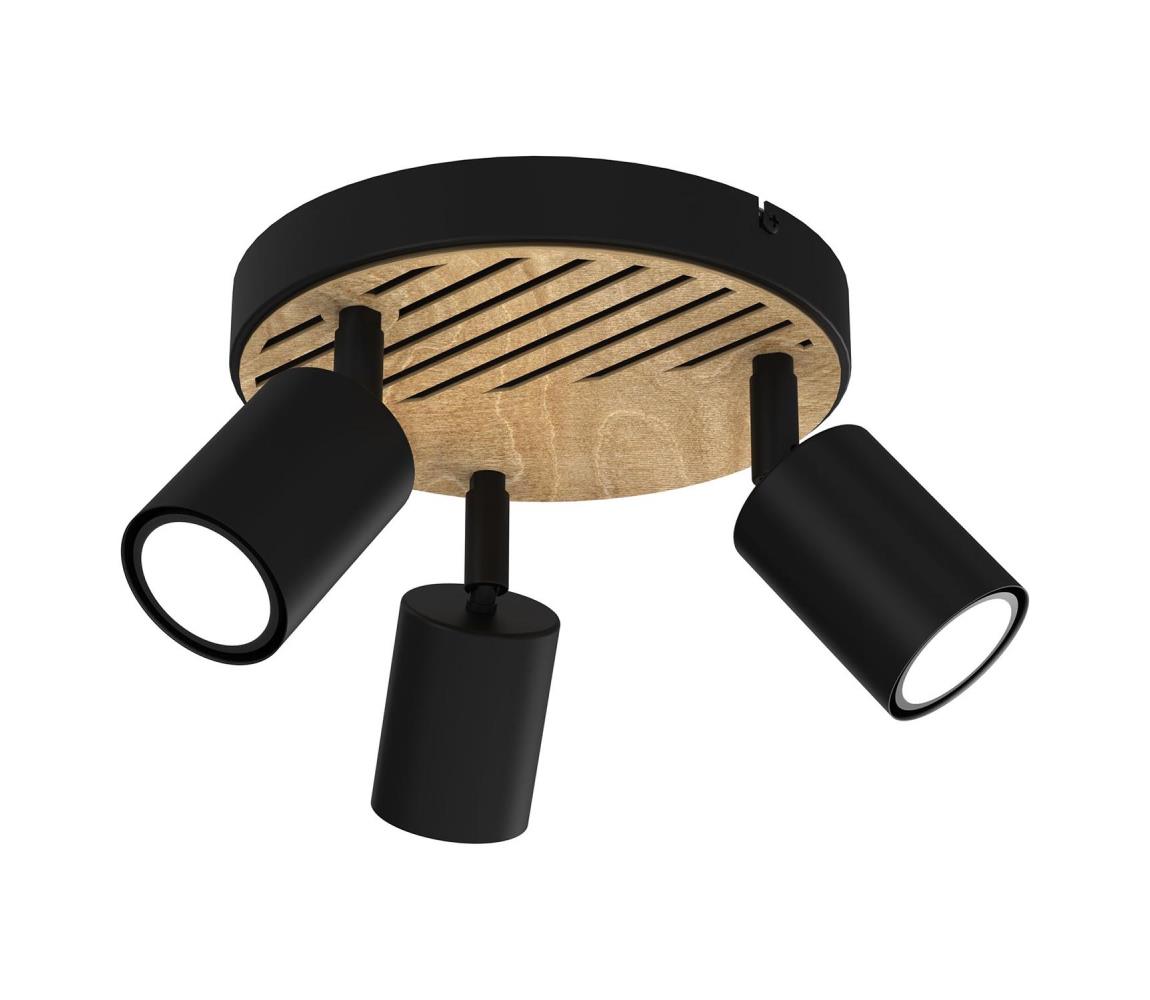 Donoci Bodové svietidlo TERRA 3xGU10/8W/230V čierna/dub