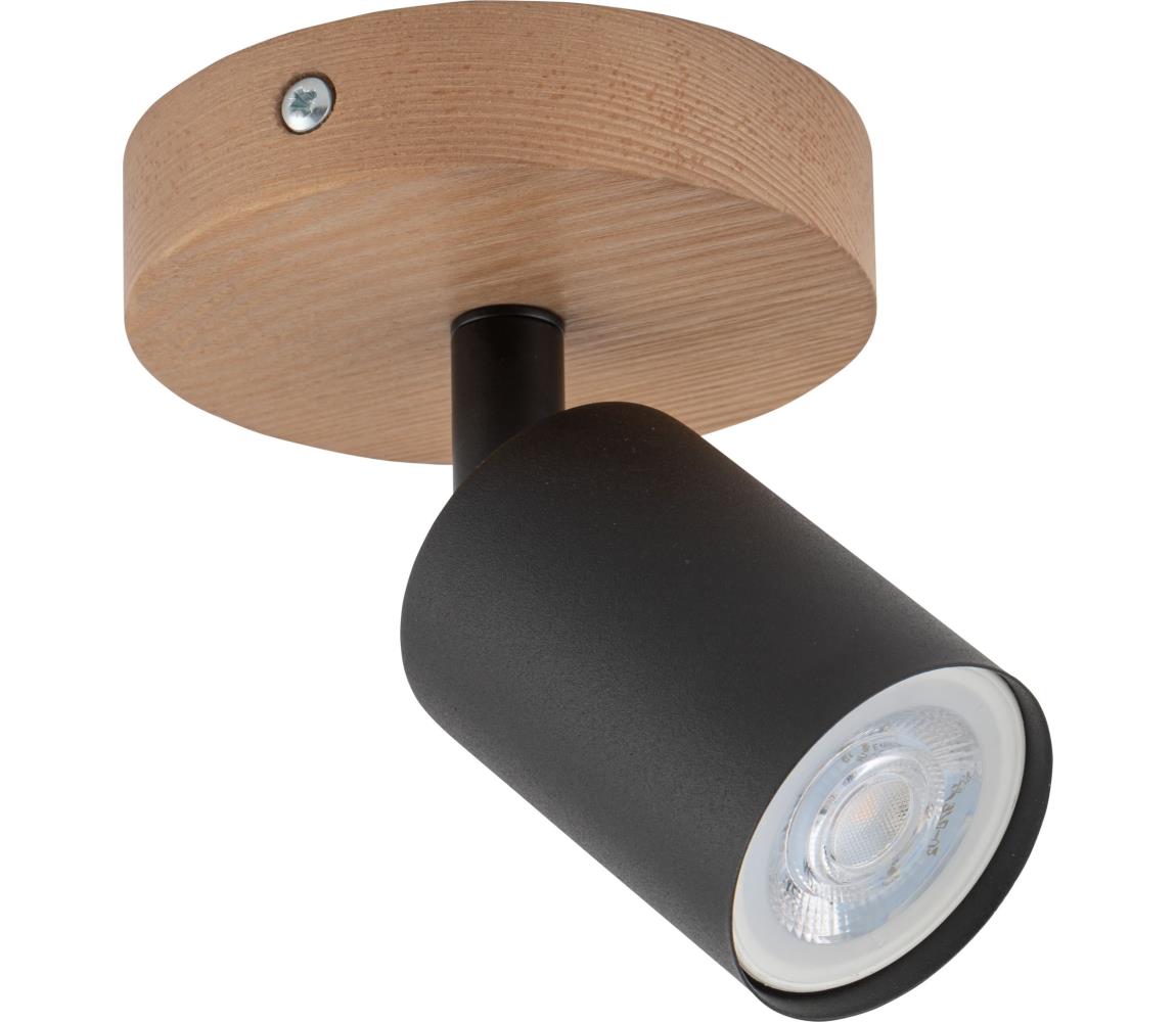 Donoci Bodové svietidlo TOP WOOD 1xGU10/10W/230V čierna/drevo