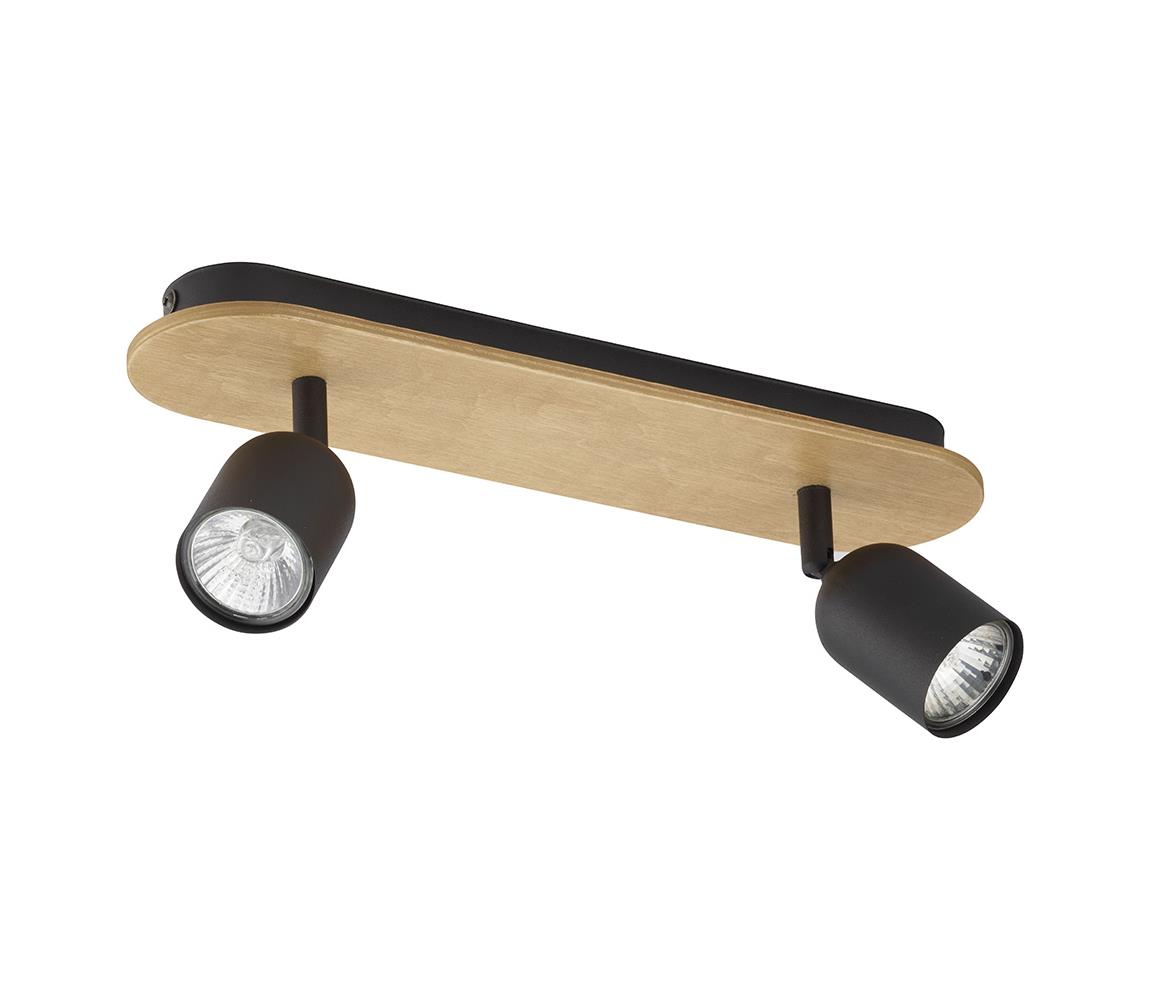 Donoci Bodové svietidlo TOP WOOD 2xGU10/10W/230V čierna/drevo