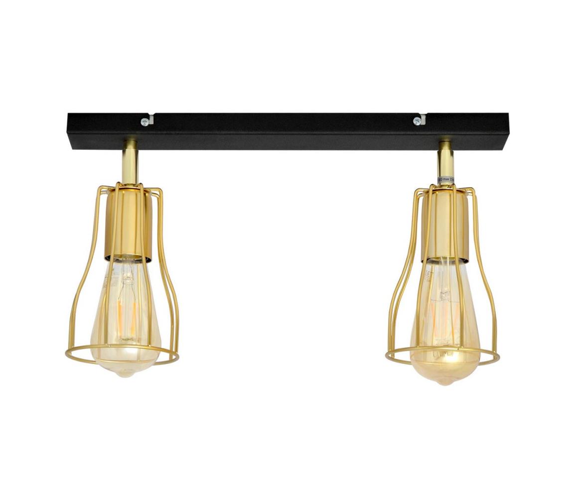 Donoci Bodové svietidlo TUBE 2xE27/15W/230V zlatá/čierna
