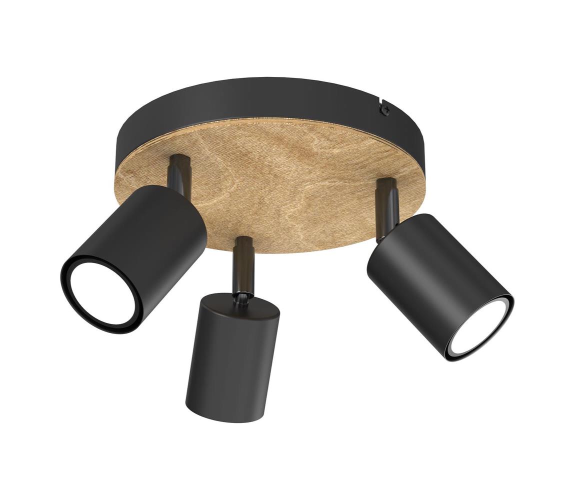 Donoci Bodové svietidlo TULON 3xGU10/8W/230V čierna/dub 1649